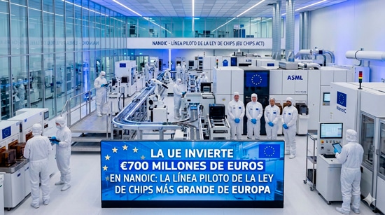 La Comisión Europea ha anunciado una inversión de 700 millones de euros en NanoIC, la mayor línea piloto de la Ley Europea de Chips, destinada a acelerar el desarrollo de semiconductores de nueva generación en Europa.